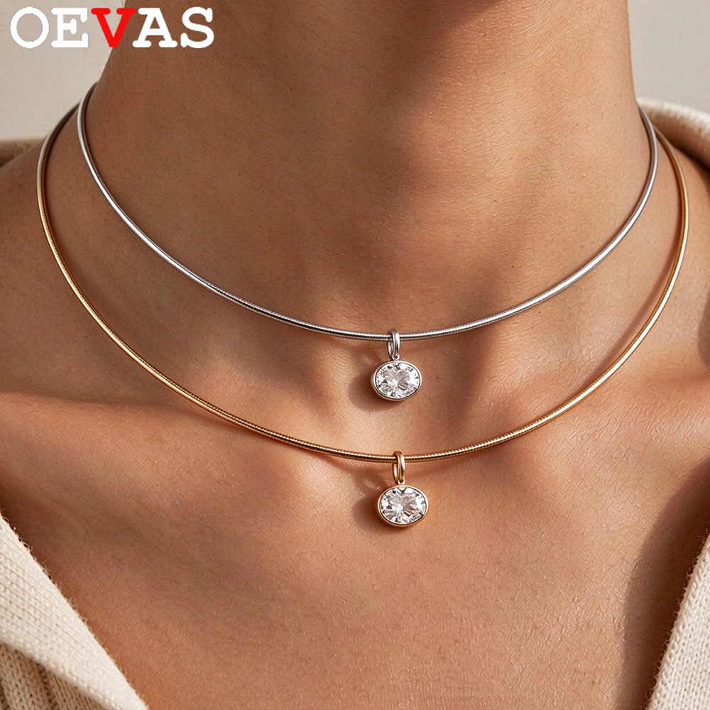 Colar de Moissanite com Corte  - Bezels Set Pendant avaliação e preço