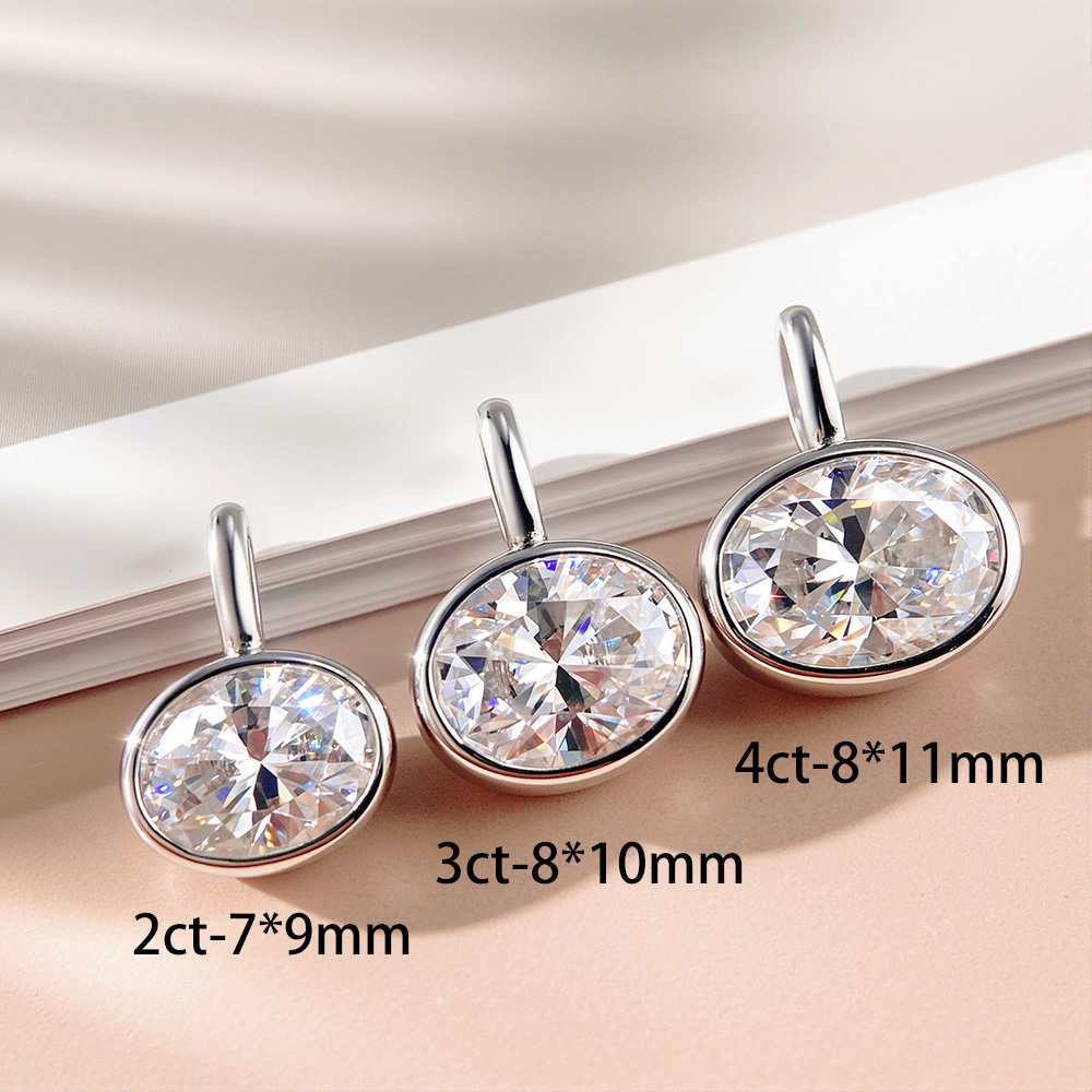 Colar de Moissanite com Corte  - Bezels Set Pendant avaliação e preço